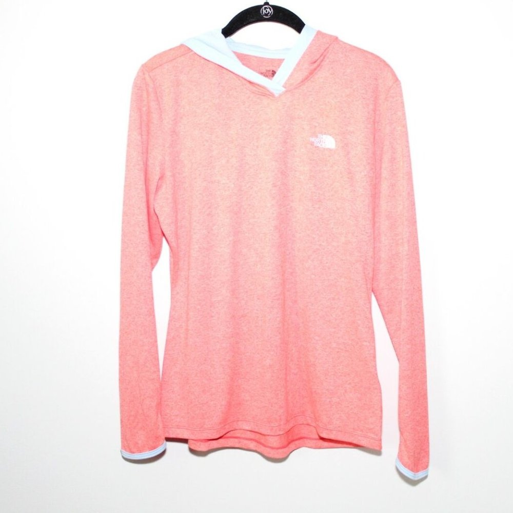 The North Face Reactor Hoodie Orange Blue Hooded Pullover Size Medium H12499 - Picture 2 of 11